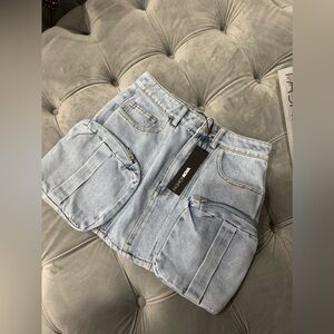 Fashion Nova Light Wash Jean Skirt